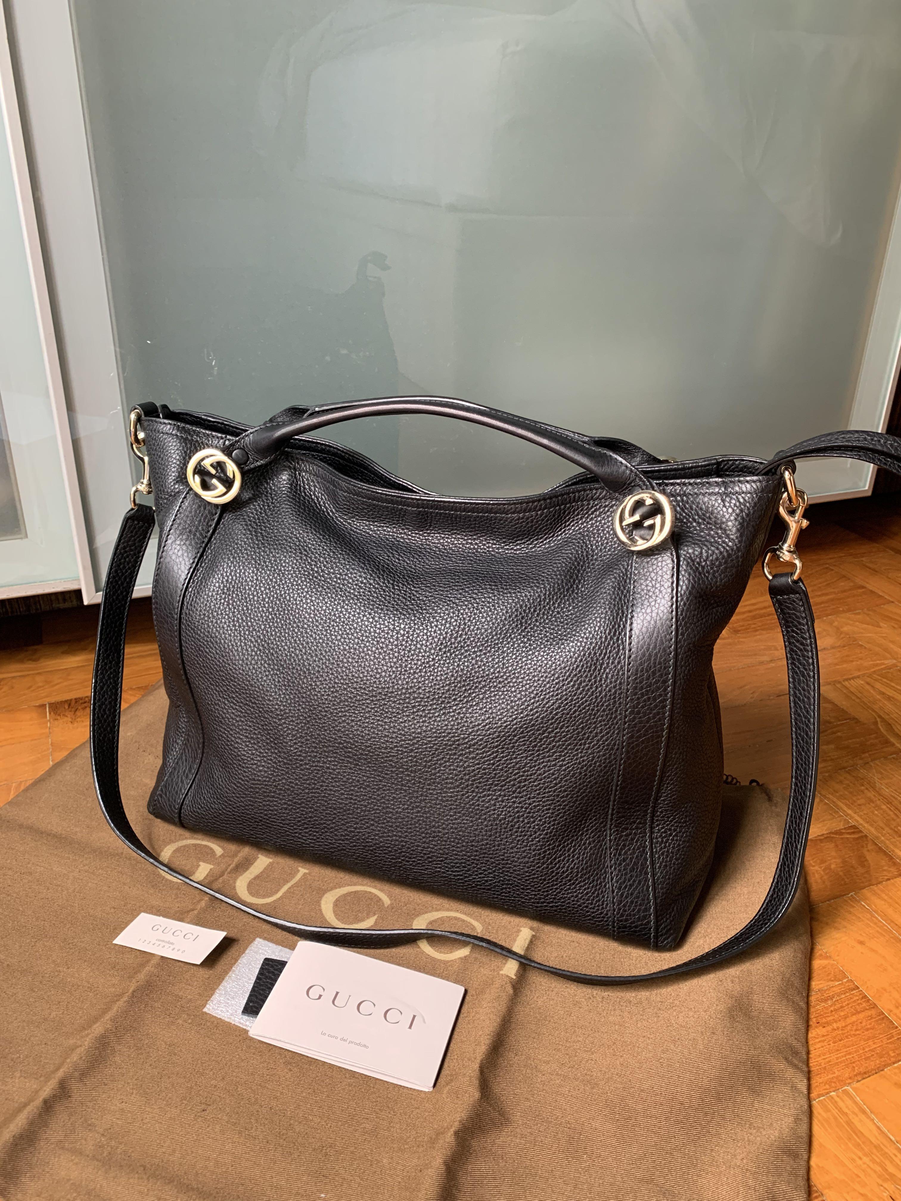 2017 Gucci Hobo Sling Bag Full Leather Black Handbag Women s Fashion Bags Wallets Shoulder Bags on Carousell