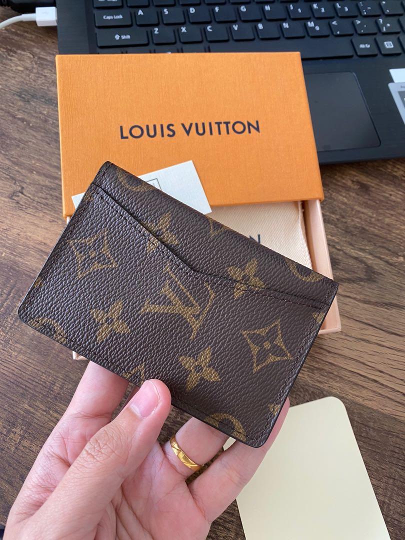 NWT Louis Vuitton Brown Monogram Macassar Pocket Organizer Wallet Blue  AUTHENTIC