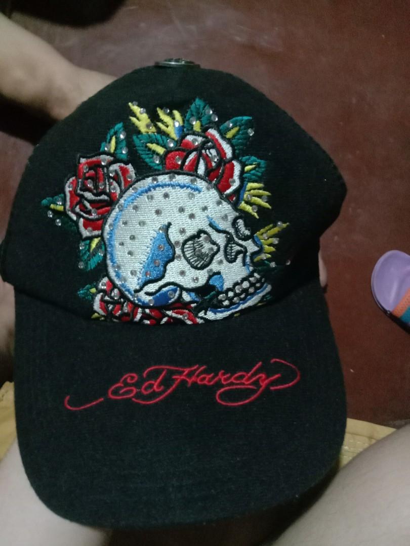 Auth Ed Hardy Black Cap, Men's Fashion 