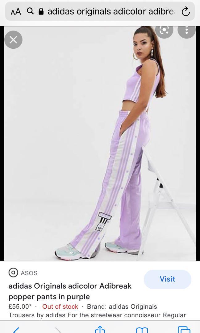 Adidas originals adicolor adibreak popper pants in purple clearance