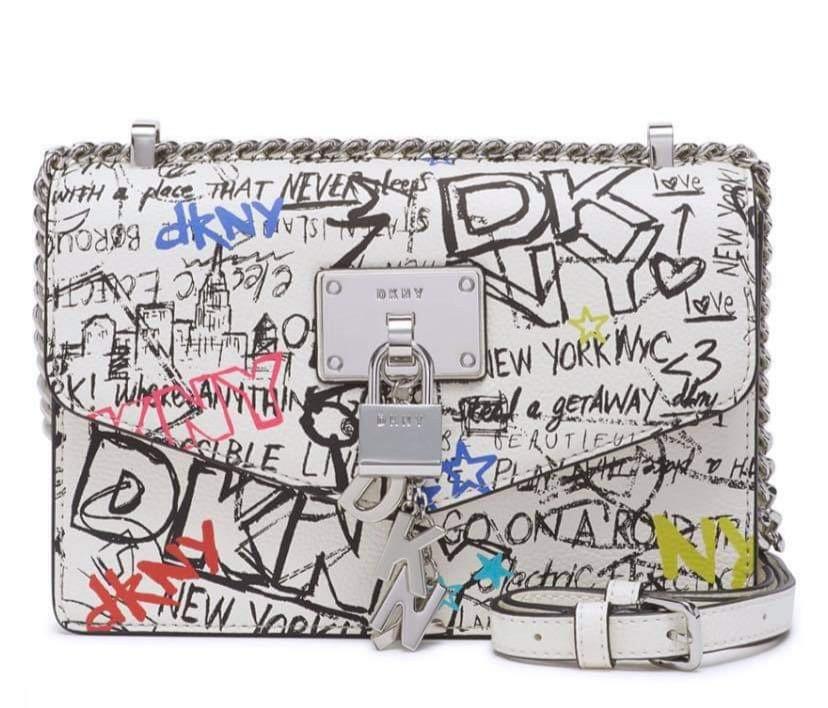 dkny graffiti clutch