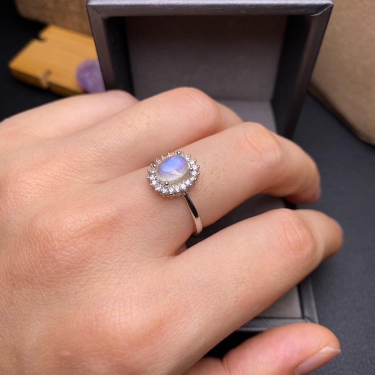 Authentic Moonstone Ring with S925 Silver Women s Fashion