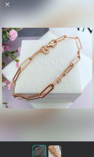 AUTHENTIC ROSE GOLD LINK AND STONE BRACELET