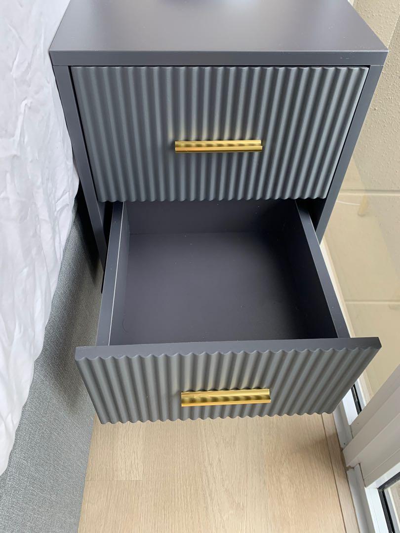 bedside table (Category: Shelves, Cabinets & Racks) located in Singapore. Submitted by kayeee123 (Listing ID 1122543848, Image 2). Description: small bedside table with drawers. perfect for compact spaces. selling as we are moving house. dimensions: 40d x 35l x 55h.