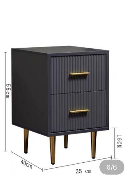 bedside table (Category: Shelves, Cabinets & Racks) located in Singapore. Submitted by kayeee123 (Listing ID 1122543848, Image 3). Description: small bedside table with drawers. perfect for compact spaces. selling as we are moving house. dimensions: 40d x 35l x 55h.