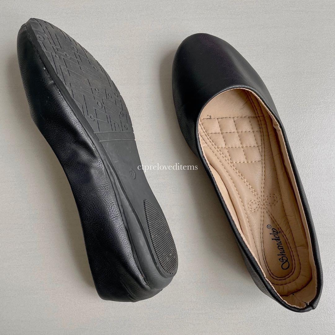 Black Cover Flat Shoes Women s Fashion Footwear Flats on Carousell