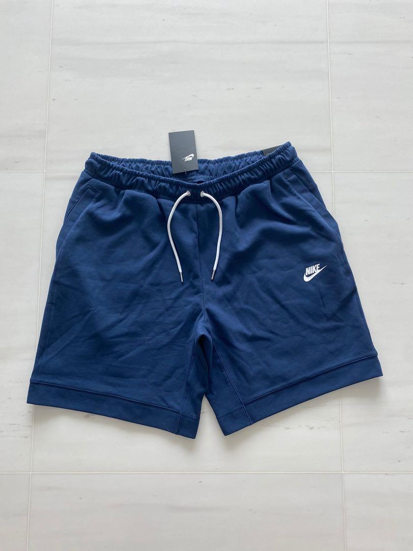 navy blue nike fleece shorts