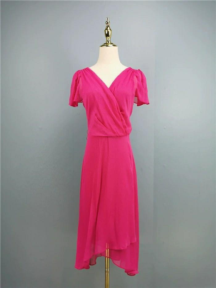 DKNY hot pink asymmetrical dress 