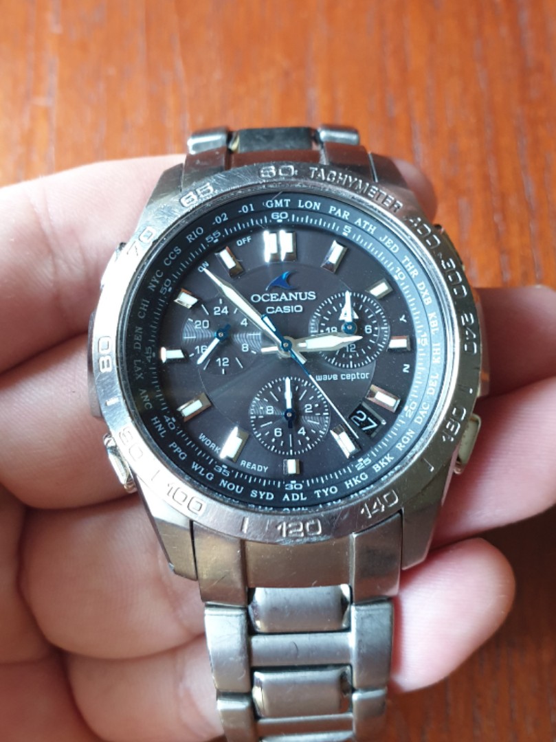 ◇CASIO カシオ OCW-600 ソーラー腕時計 社外ベルト - ブランド腕時計