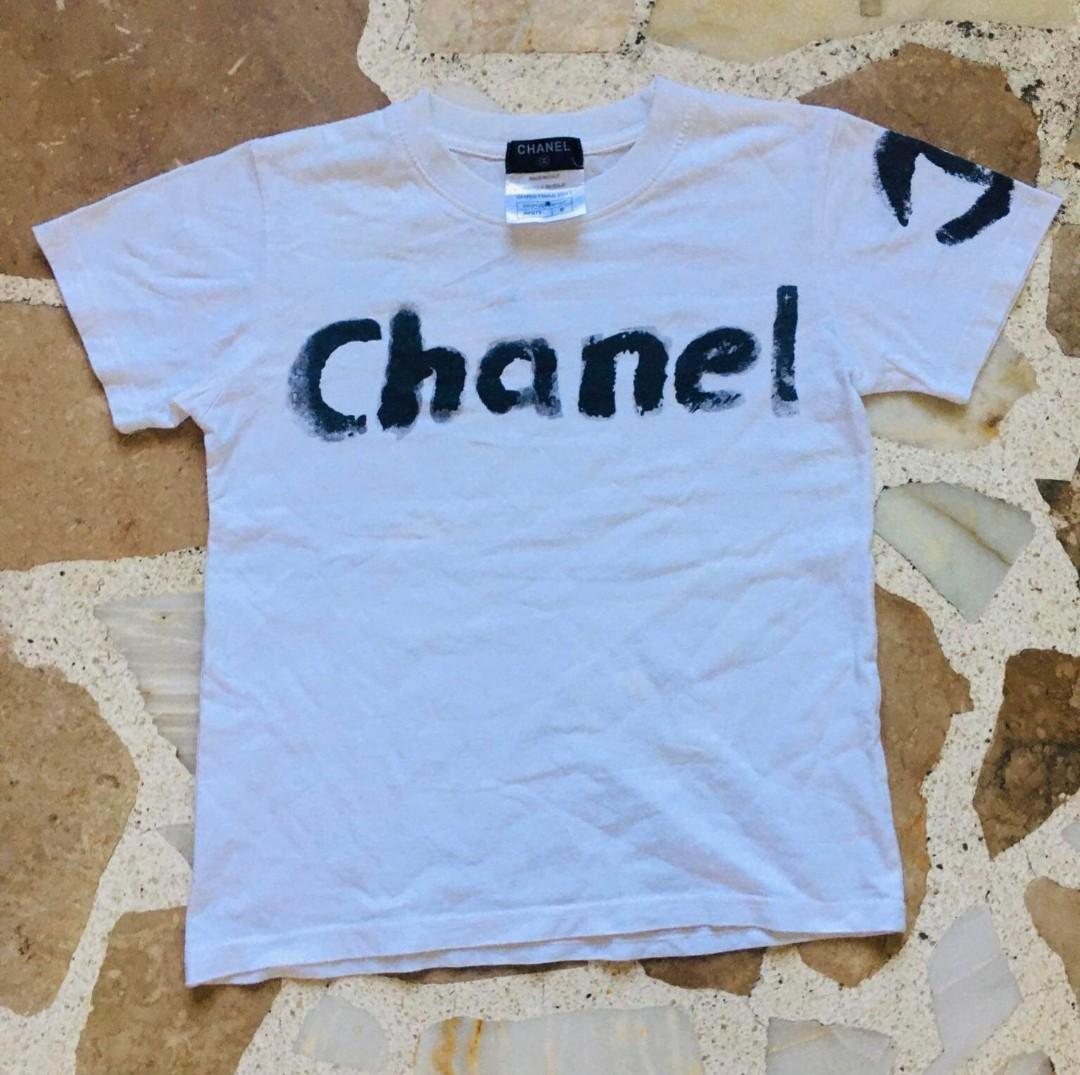 Authentic Chanel White T-Shirt, Women's Fashion, Tops, Shirts on Carousell