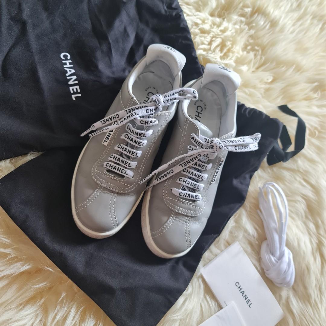 Chanel lace up deals sneakers