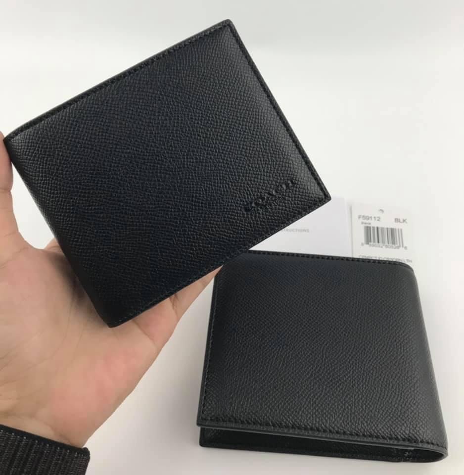 Mens leather 2025 coach wallet