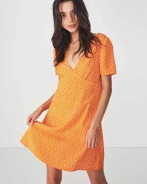 Cotton on orange floral dress