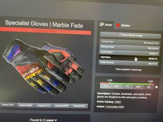 Csgo gloves: specialist gloves marble fade WW