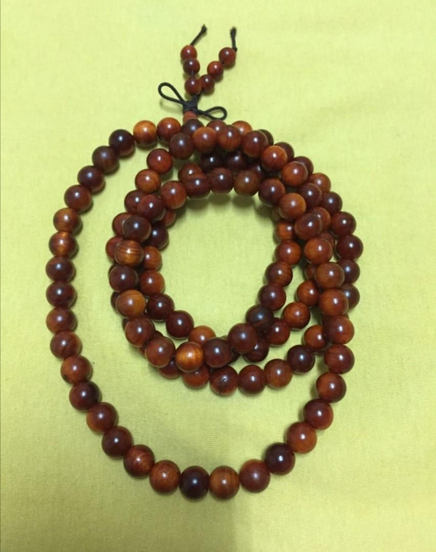Tibet Buddhism 108 translucence Indonesia RAJA KAYU Prayer Beads Mala Necklace 