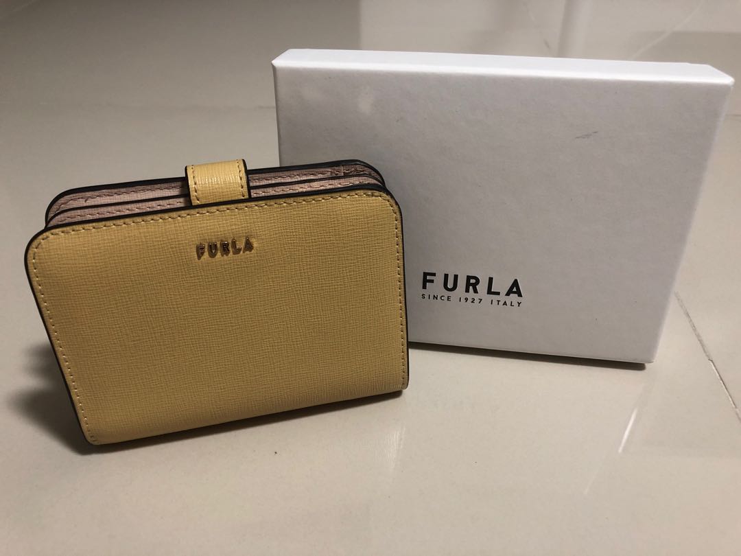 Furla compact wallet (yellow), Women's Fashion, Bags & Wallets, Wallets
