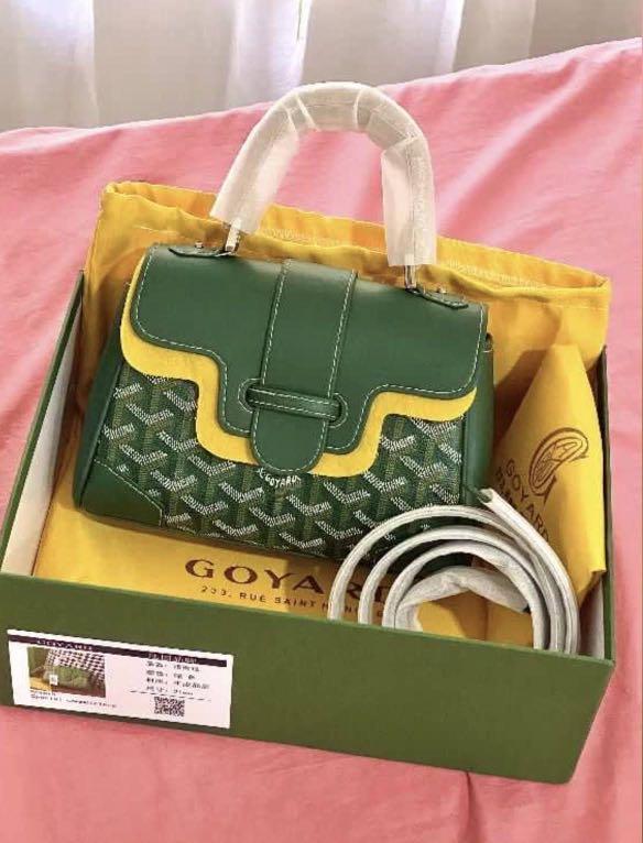 Goyard Green Coated Canvas and Leather Saigon Top Handle Bag Goyard