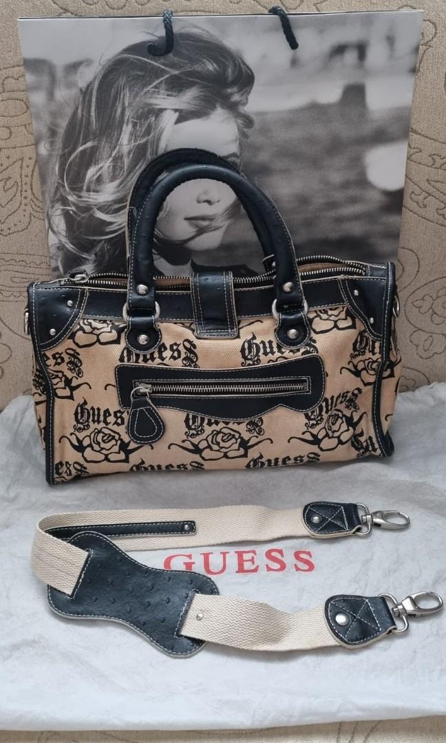 Guess black white online bag