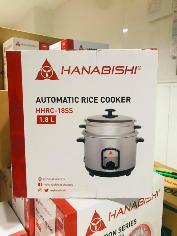 Hanabishi 1.8L Automatic Rice Cooker With Steamer HHRC18SS, TV & Home