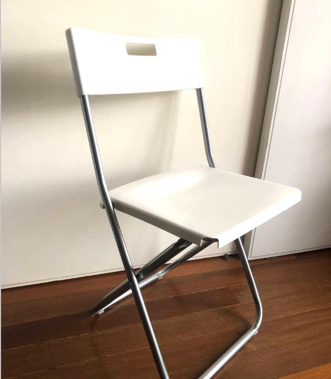 Ikea GUNDE Folding Chair, White, Furniture & Home Living, Furniture