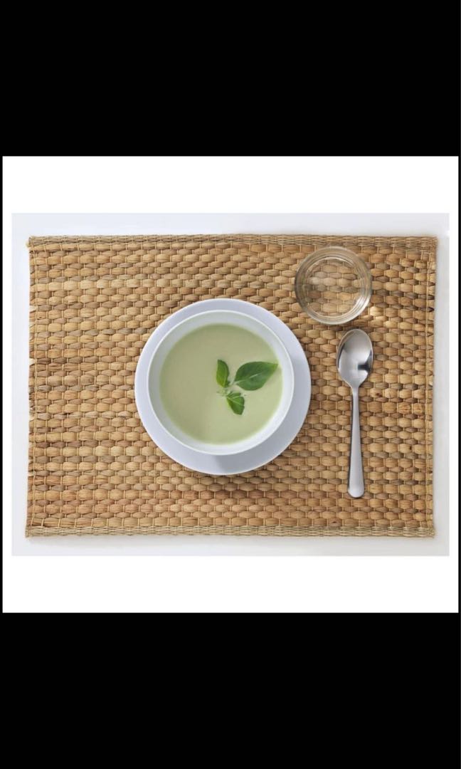 Ikea Hyacinth and Natural Bamboo Placemat Set of 6, Furniture & Home