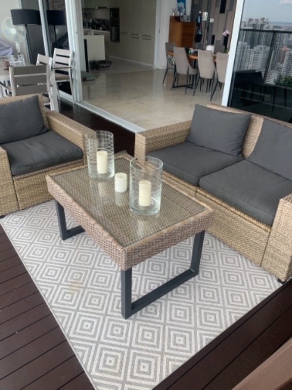 Ikea rattan sofa top set