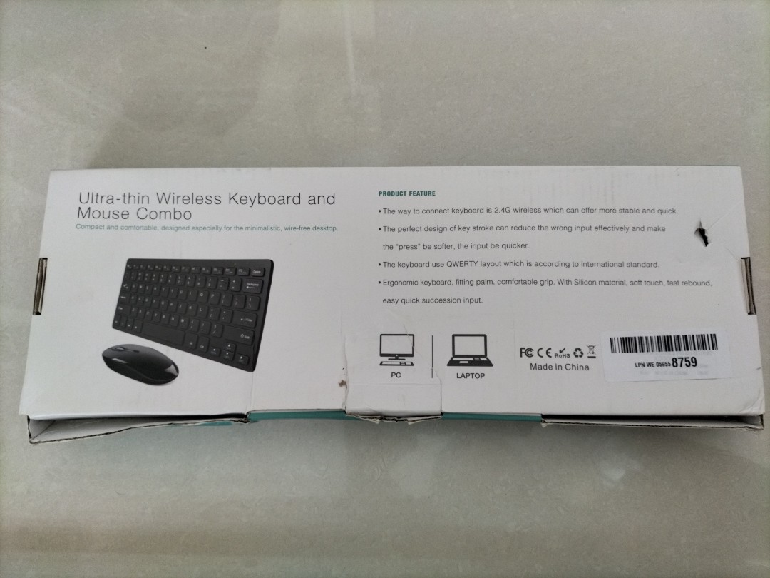 Jelly Comb Ultrathin Wireless Keyboard & Mouse Combo, Computers & Tech