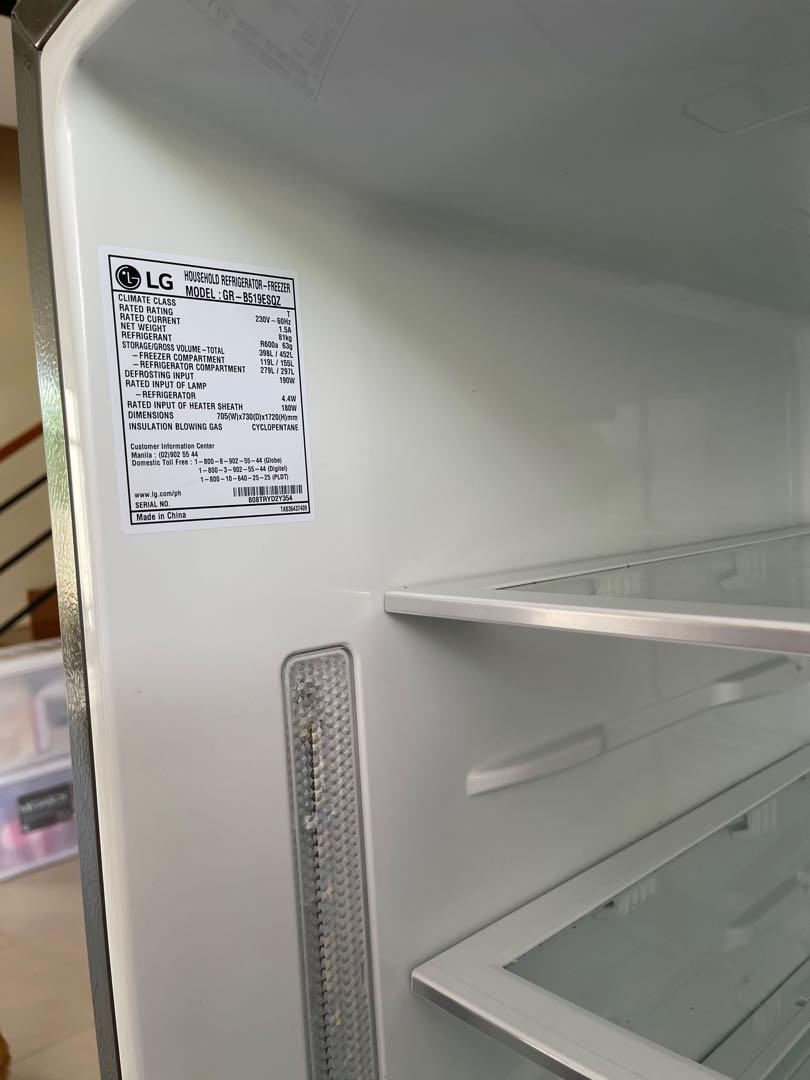 LG Refrigerator Bottom Freezer grb519esqz, TV & Home Appliances