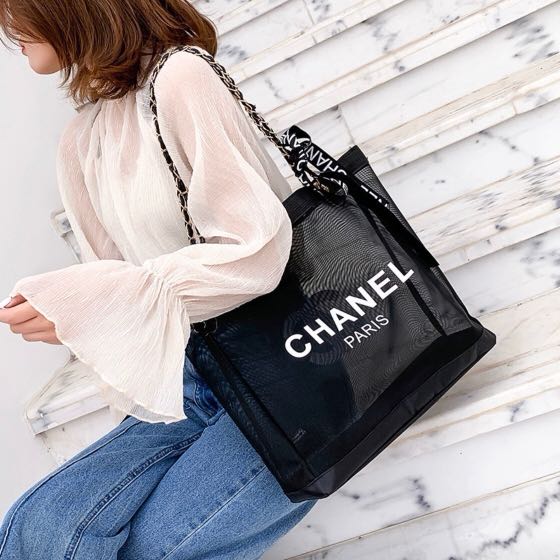 chanel mesh shopping bag