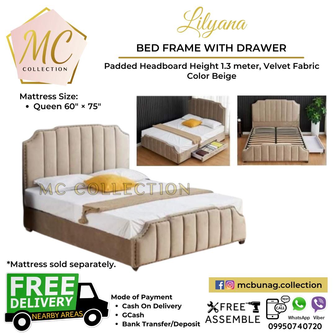 Lilyana Bed Frame Padded Headboard With, Bed Frame Nearby