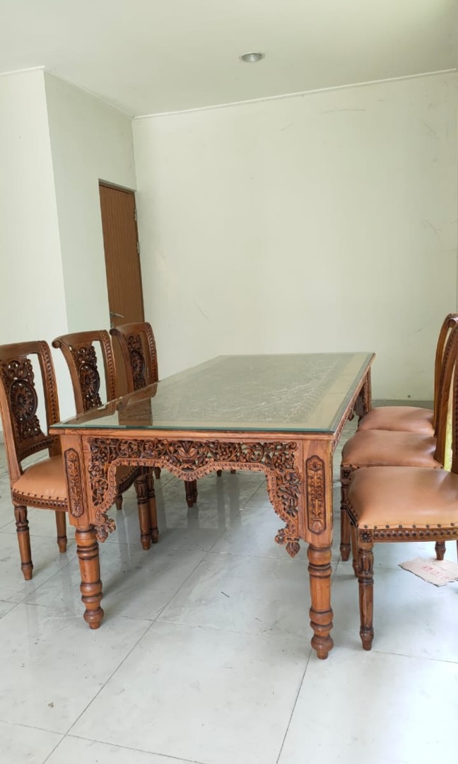 Meja Makan Jati Perabotan Rumah Di Carousell