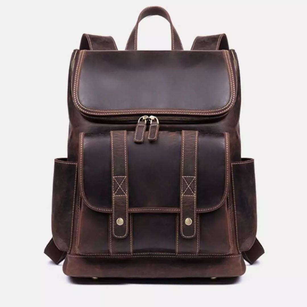 Men women Backpack Solid Pu Leather Backpack 15.6 inch laptop bag (Category: Laptop Bags & Sleeves) located in Singapore. Submitted by christianaphone (Listing ID 1084245777, Image 1). Description: Measurement L34xW14xH42cm Main Material PU leather and Polyester CapacityBelow 20 Litre Backpacks TypeExternal Frame InteriorInterior Slot Pocket Handle/Strap TypeSoft Handle DecorationOther Stylevintage Item TypeBackpacks Closure Typezipper Technics E