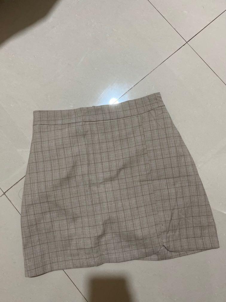 Mini Skirt Plaid Short Bodycon, Fesyen 