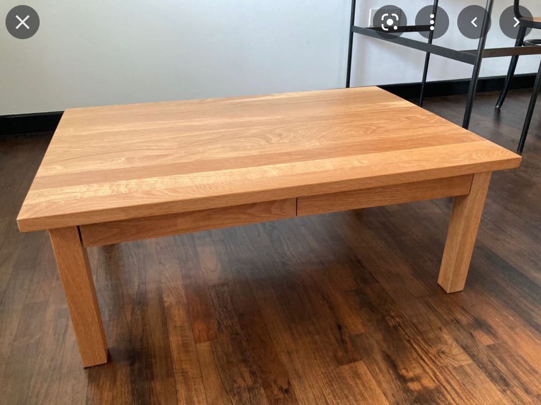 Muji Natural Oak Low Table with Drawer