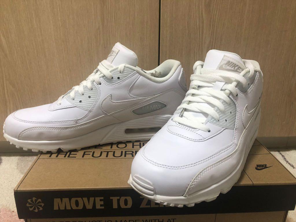 Nike Air Max 90 Leather (White Men's), Men's Fashion, Footwear, Sneakers on  Carousell