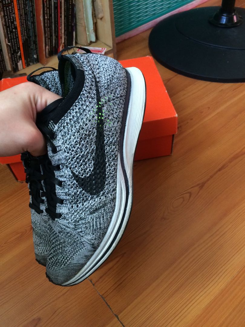 flyknit racer oreo on feet