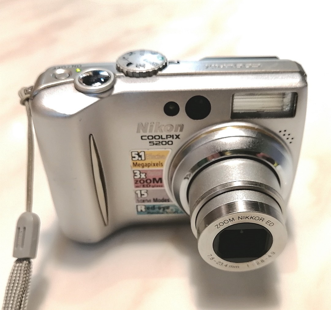Nikon Coolpix 5200,功能全正常！電池+叉機+SD卡+機繩, 攝影器材, 相機