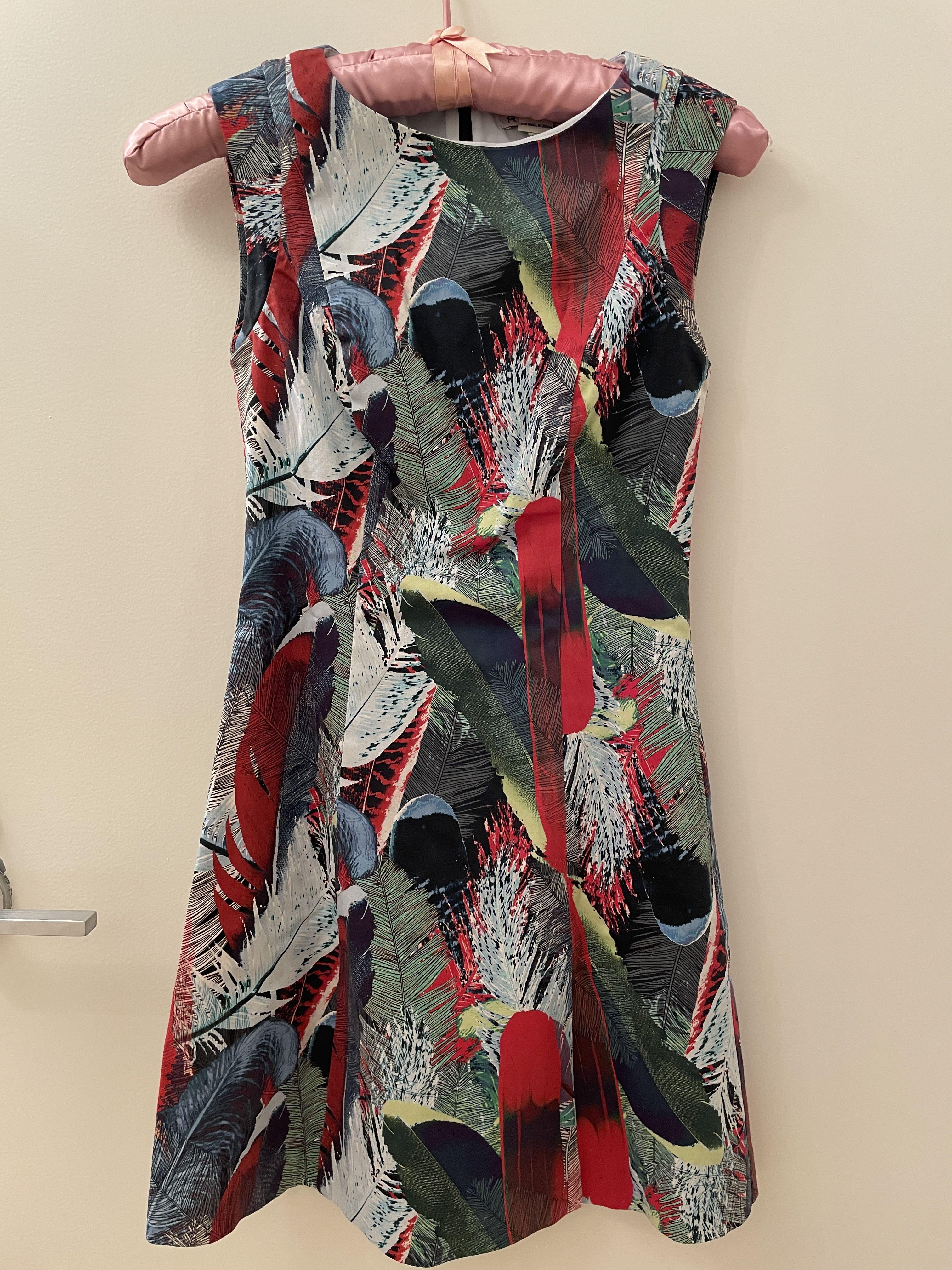 Reiss feather print dress on sale