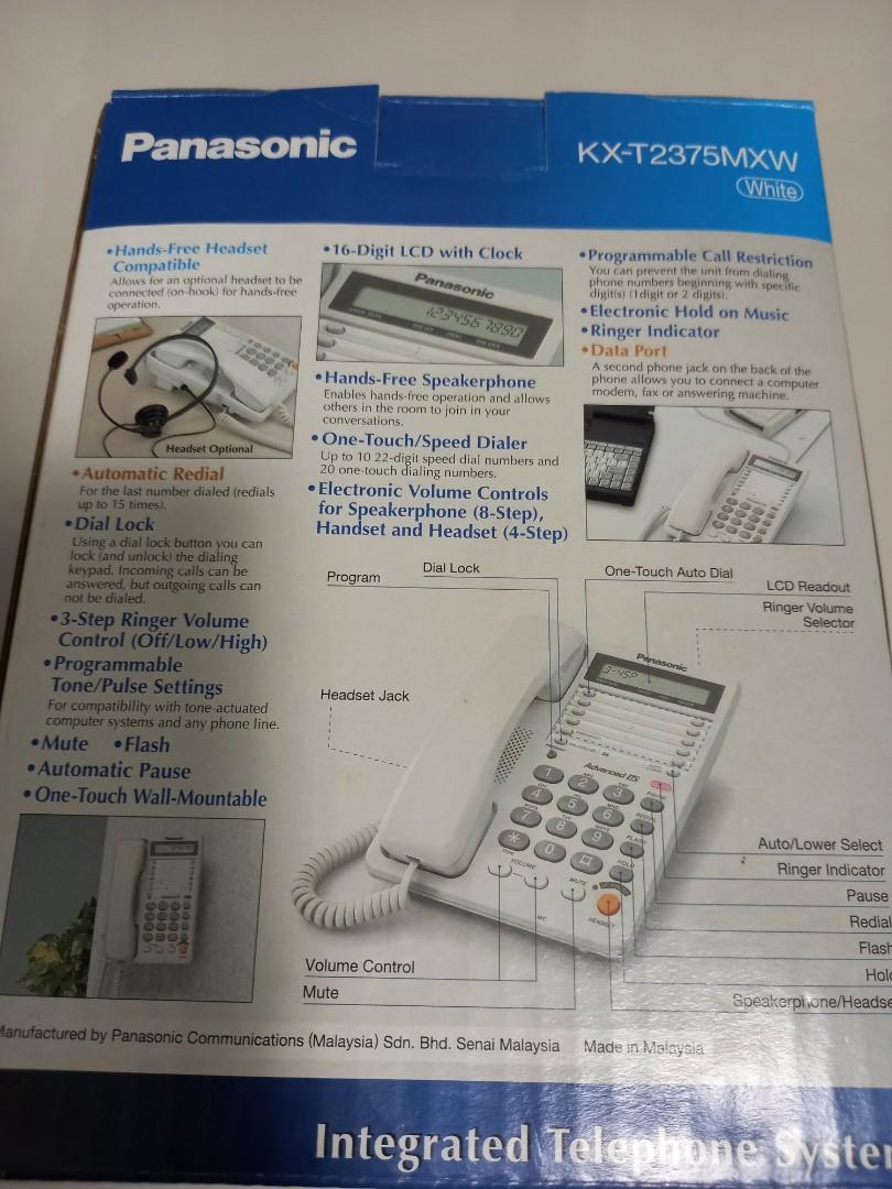 Panasonic telephone KXT2375MXW, Audio, Other Audio Equipment on Carousell