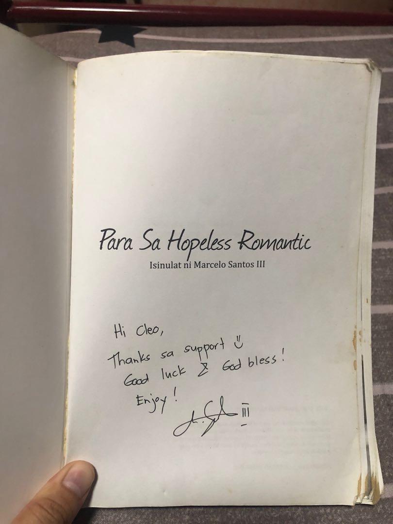 Para sa Hopeless Romantic 1st Version (Category: Storybooks) located in Antipolo. Submitted by pixieglowphl (Listing ID 1122649214, Image 2). Description: Para sa Hopeless Romantic 1st Version with signature.