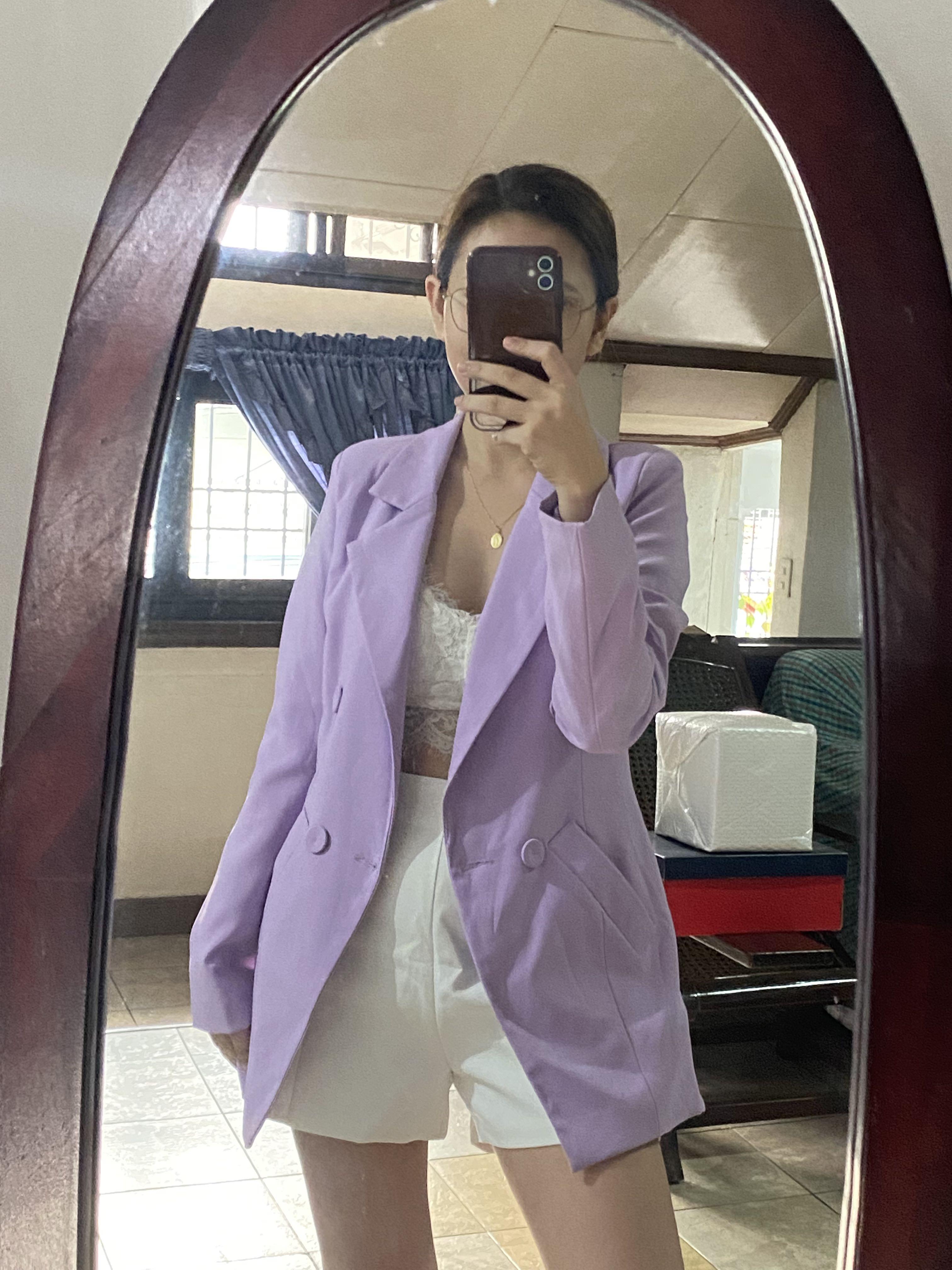 Pastel purple blazer top