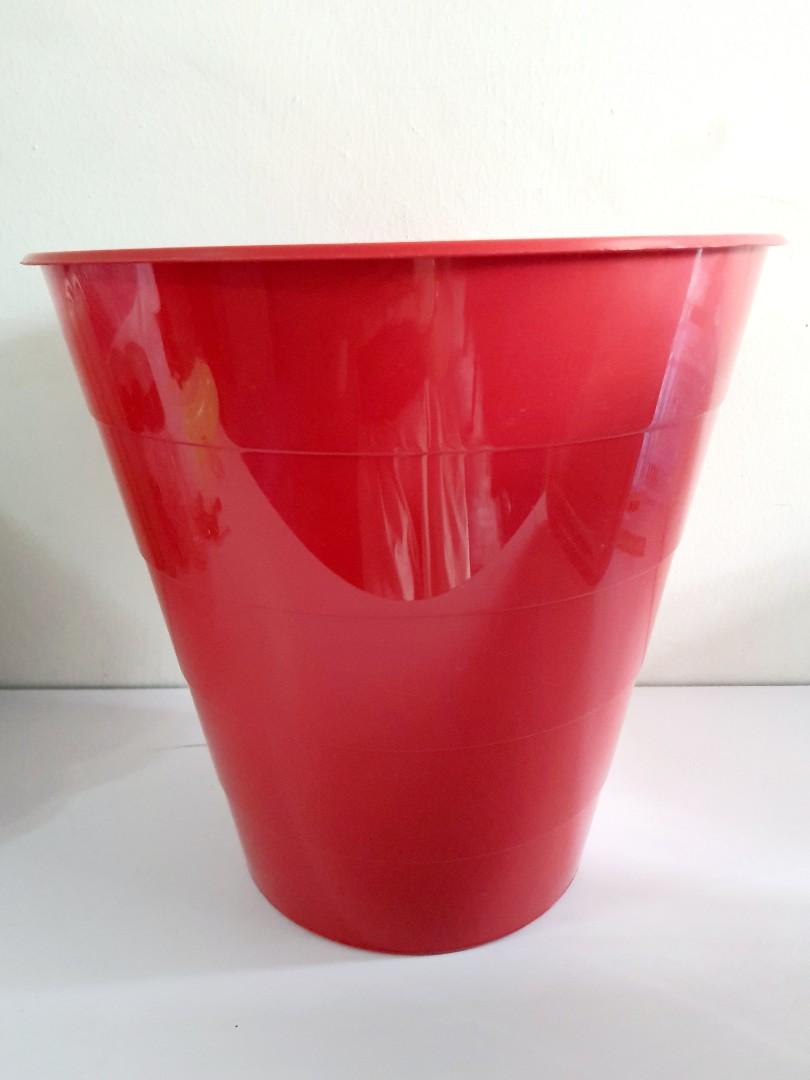 Plastic Red Bin / Black Bin, Furniture & Home Living, Home Improvement