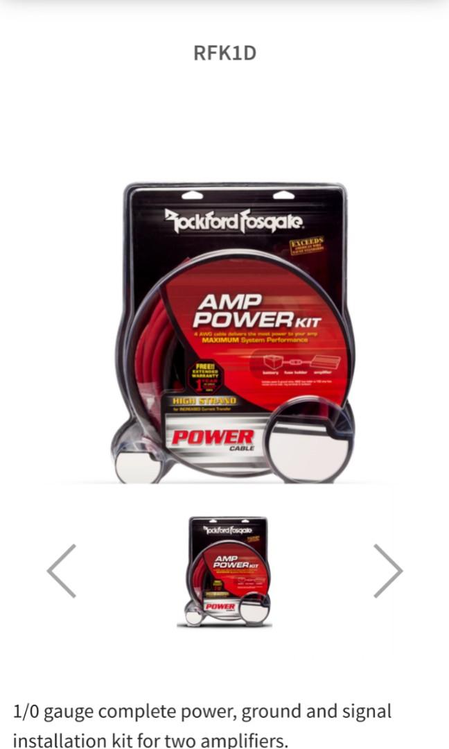 Rockford Fosgate RFK1D 1/0 Gauge Amp Power Kit, Car ...