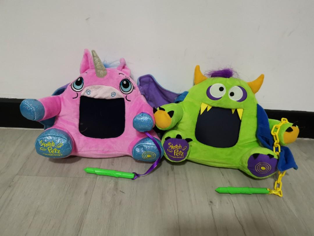 Amazoncom Sketch Petz Stuffed Animal with Sketch Pad  Unique Plush Toy  with Tablet for Kids  Perfect for Cuddling Doodling and Play Time   Monster  Toys  Games