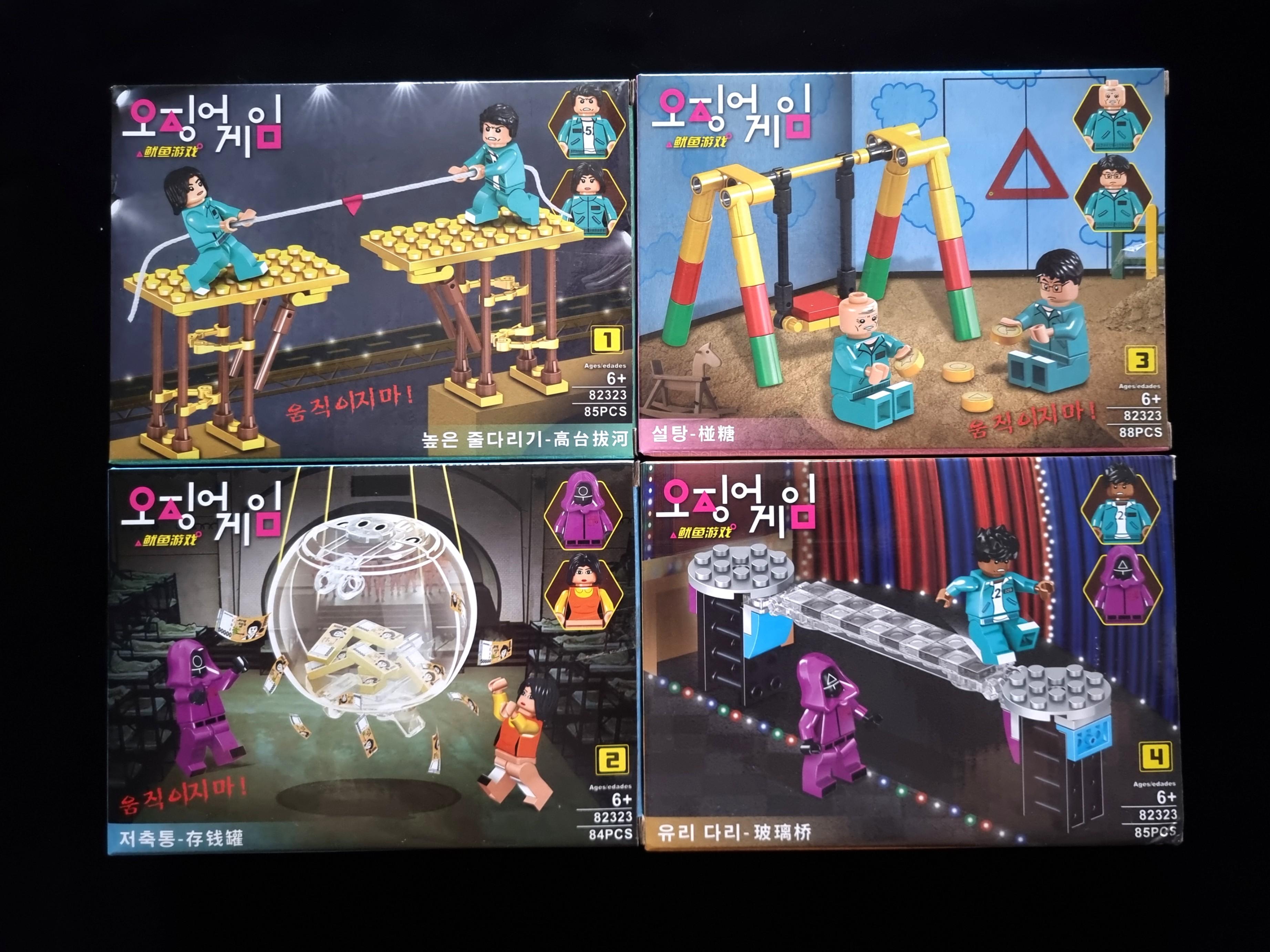 Squid Game lego set Tug of war, Dalgona candy minifigure Ready