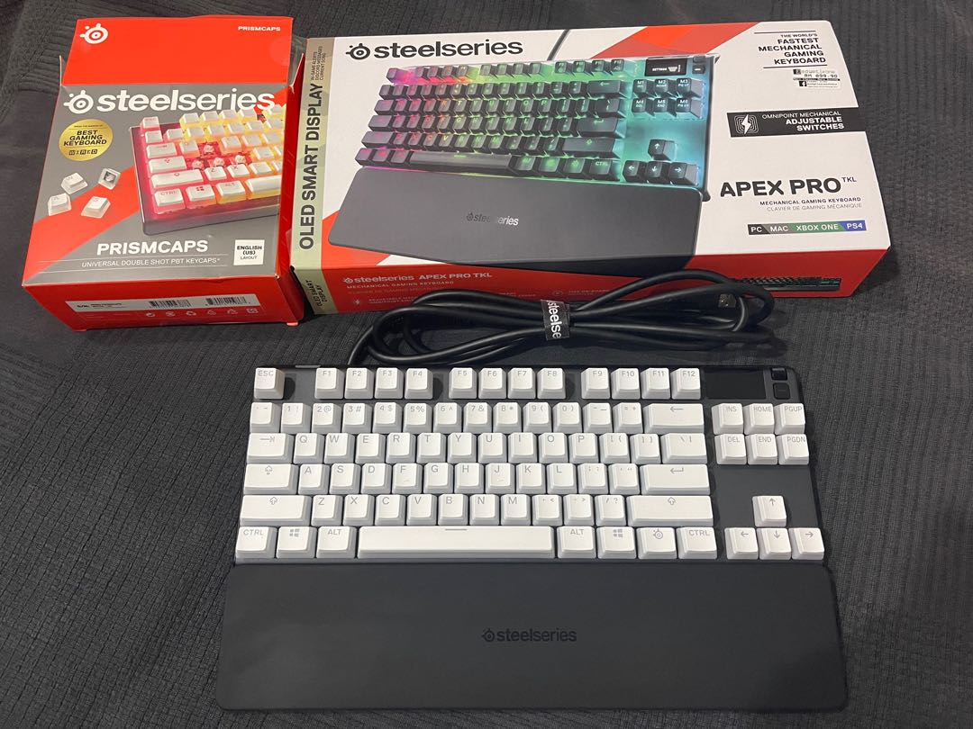 Steelseries Apex Pro Tkl With White Prismcaps Computers Tech Parts Accessories On Carousell