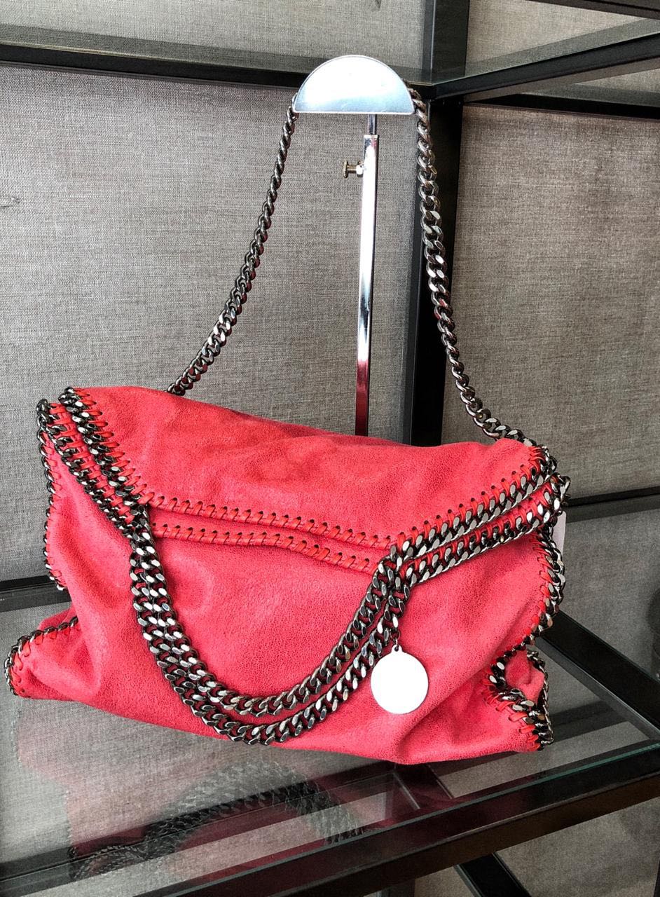 Stella McCartney Large Falabella Fold Over Tote Bag Pink Luxury