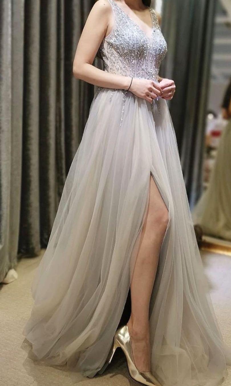 Grey ombre wedding dress online