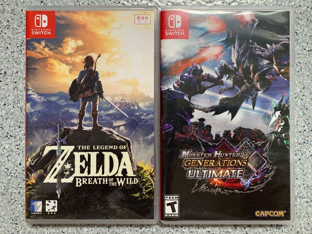 SWITCH games for sale Zelda BOTW and MHGU, Video Gaming, Video Games