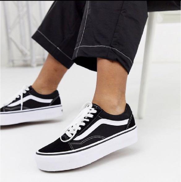 Vans Old Skool Platform - Men / Women Shoes (Black/White), Men's Fashion, Footwear, Sneakers on Carousell